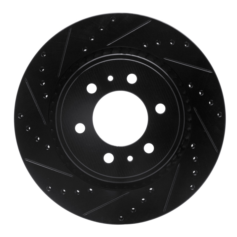 R1 07-21 Ford Expedition Front Left Drilled & Slotted Black Brake Rotor