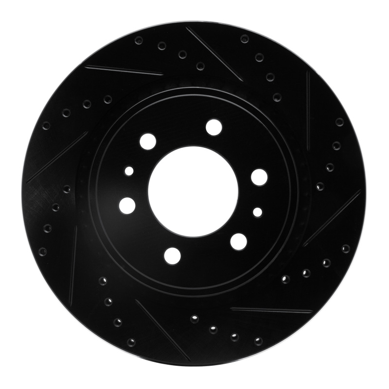 R1 07-21 Ford Expedition Front Right Drilled & Slotted Black Brake Rotor