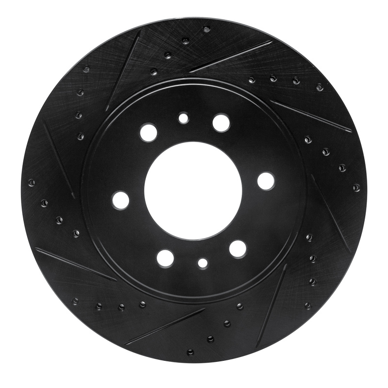 R1 09-09 Ford F-150 4WD Front Left Drilled & Slotted Black Brake Rotor