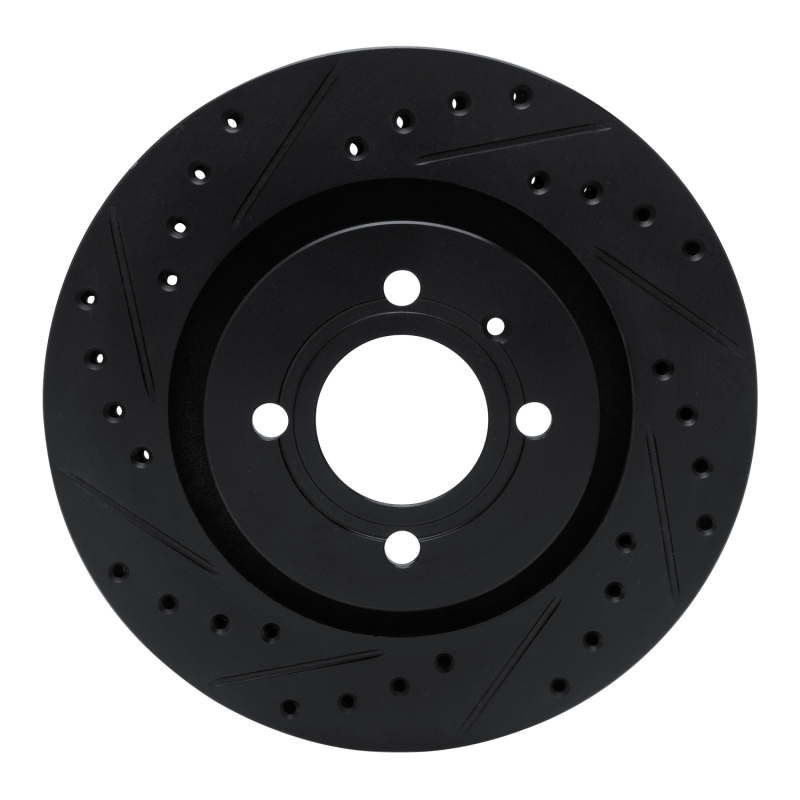 R1 90-93 Volkswagen CORRADO Front Left Drilled & Slotted Black Brake Rotor
