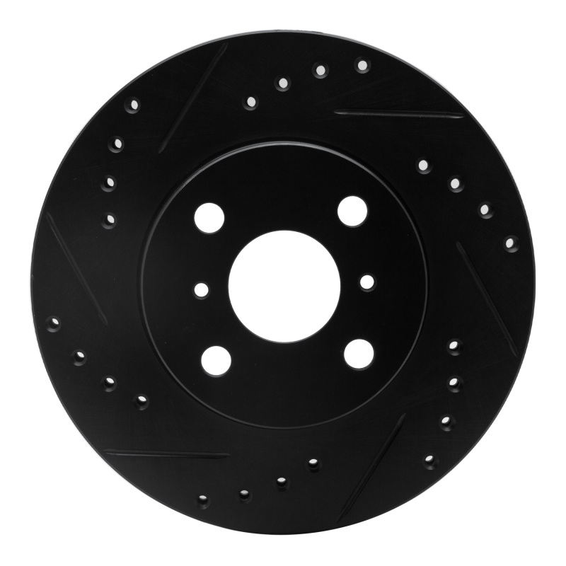 R1 93-02 Chevrolet Prizm Front Left Drilled & Slotted Black Brake Rotor