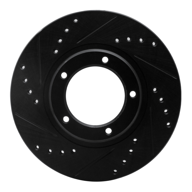 R1 95-04 Toyota Tacoma Front Left Drilled & Slotted Black Brake Rotor