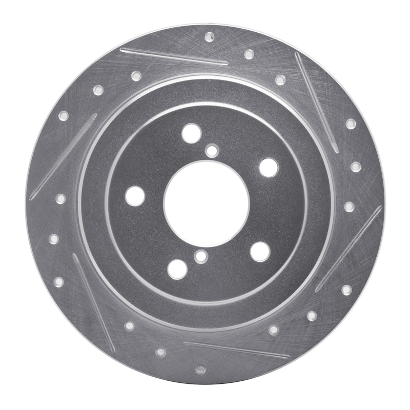 R1 90-08 Saab 9-2X Rear Right Drilled & Slotted Silver Brake Rotor