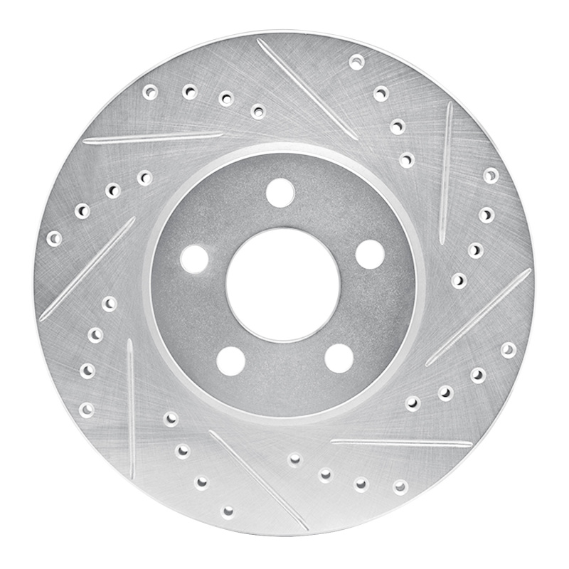 R1 01-10 Chrysler PT Cruiser Front Right Drilled & Slotted Silver Brake Rotor