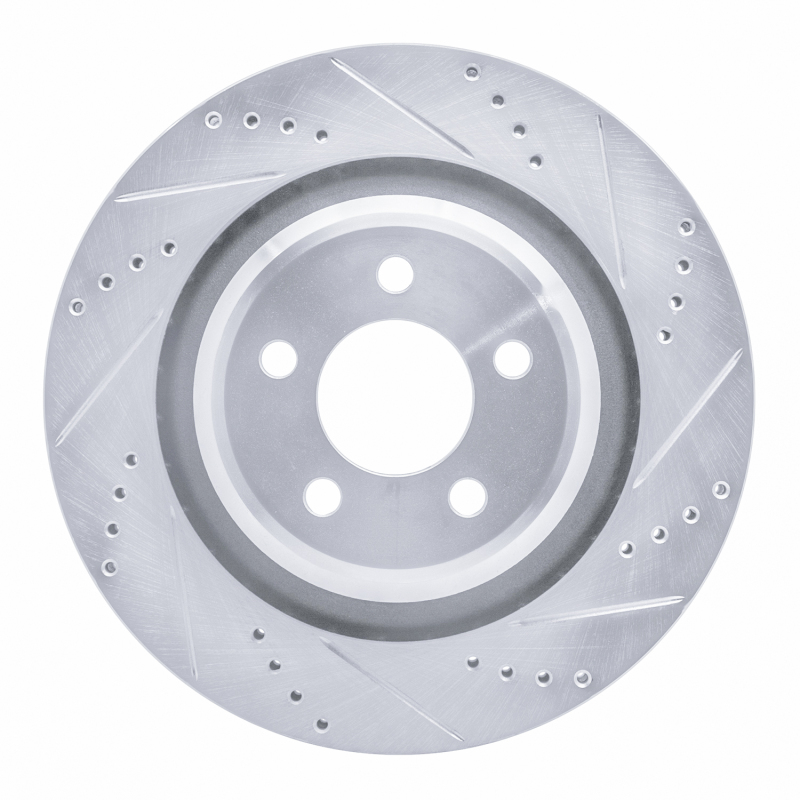 R1 05-23 Chrysler 300 Rear Right Drilled & Slotted Silver Brake Rotor