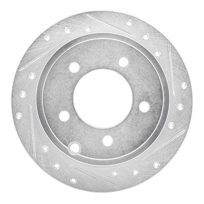 R1 07-17 Chrysler 200 Rear Right Drilled & Slotted Silver Brake Rotor