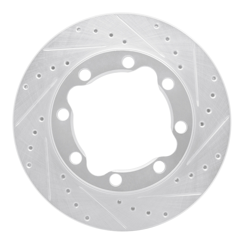 R1 92-00 Chevrolet K3500 Front Right Drilled & Slotted Silver Brake Rotor