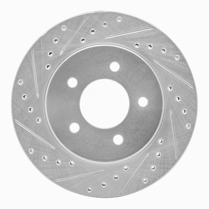 R1 91-02 Chrysler Grand Voyager Front Left Drilled & Slotted Silver Brake Rotor