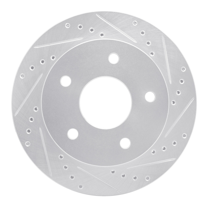 R1 00-02 Dodge Ram 1500 Pickup Front Right Drilled & Slotted Silver Brake Rotor