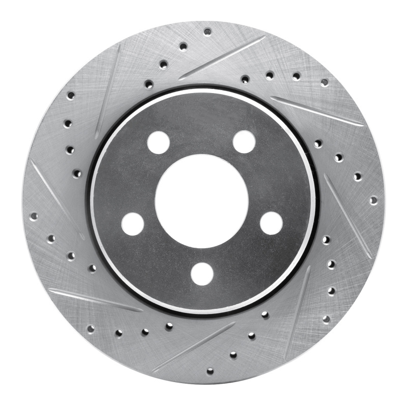 R1 07-12 Dodge Nitro Front Left Drilled & Slotted Silver Brake Rotor