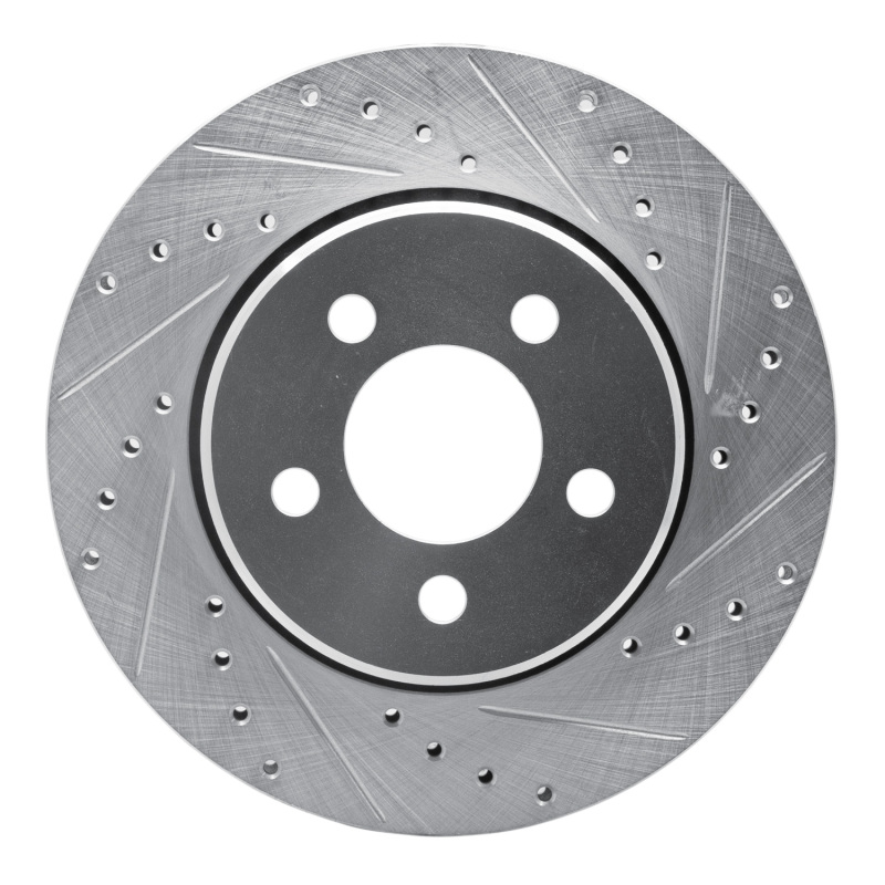 R1 07-12 Dodge Nitro Front Right Drilled & Slotted Silver Brake Rotor