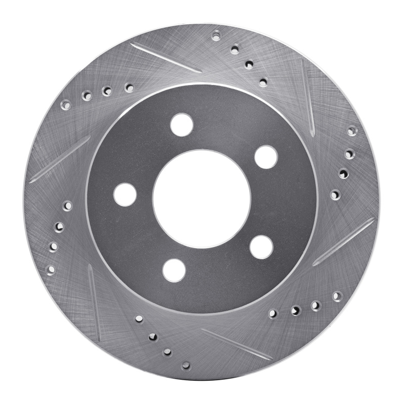 R1 99-06 Jeep TJ (Canada - See Wrangler for US) Front Right Drilled & Slotted Silver Brake Rotor