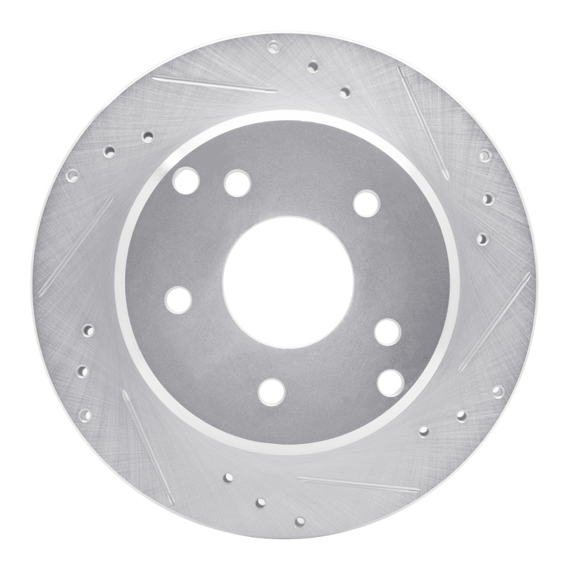 R1 84-87 Chevrolet Corvette Rear Right Drilled & Slotted Silver Brake Rotor