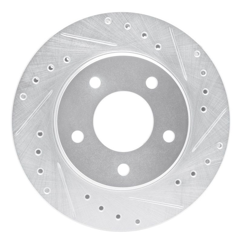 R1 88-96 Buick Regal Front Right Drilled & Slotted Silver Brake Rotor