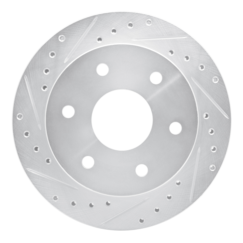R1 88-00 Cadillac Escalade Front Left Drilled & Slotted Silver Brake Rotor
