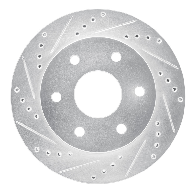 R1 99-08 Cadillac Escalade ESV Front Left Drilled & Slotted Silver Brake Rotor