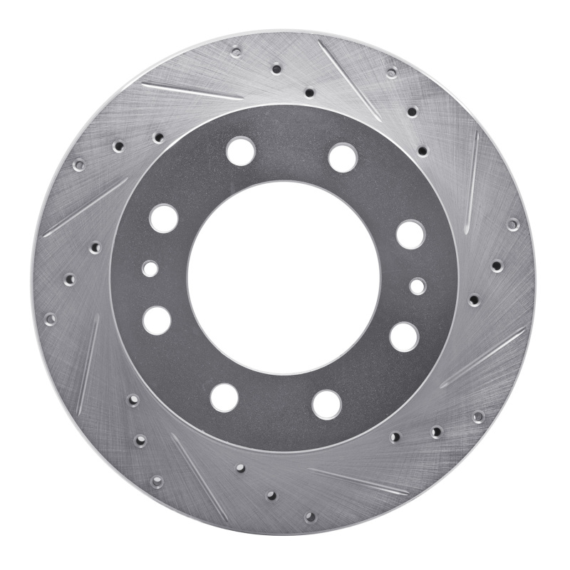 R1 99-20 Cadillac DeVille Front Right Drilled & Slotted Silver Brake Rotor