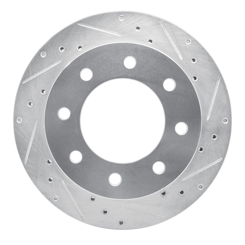 R1 99-25 Chevrolet Express 3500 Rear Right Drilled & Slotted Silver Brake Rotor