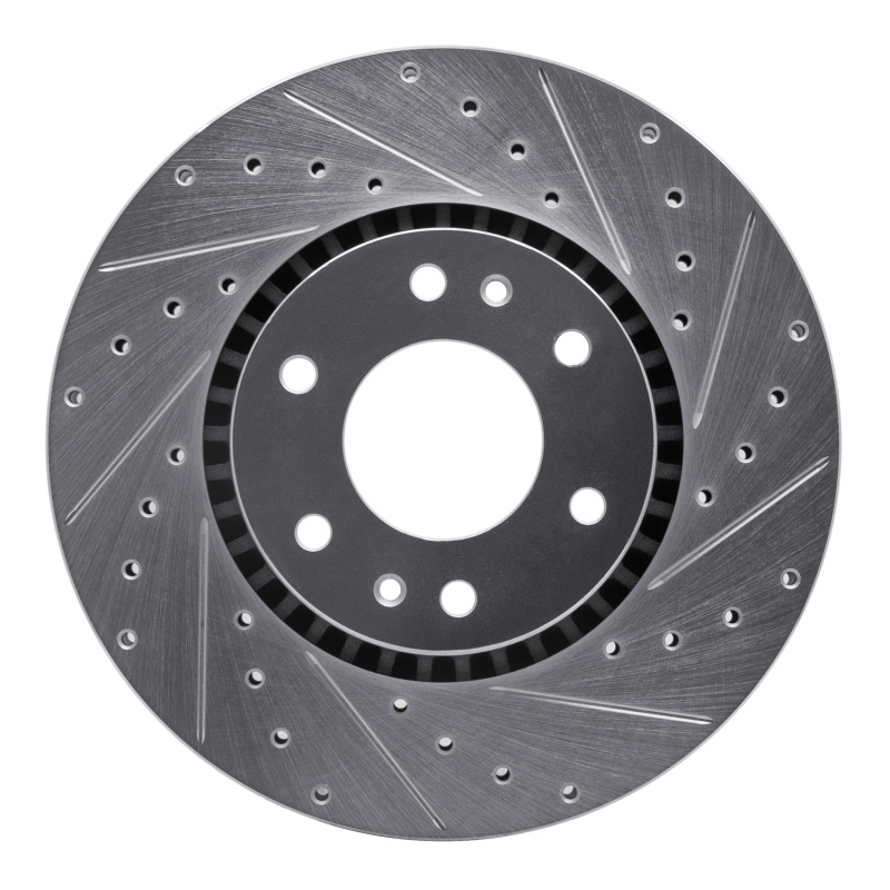 R1 02-09 Buick Rainier Front Right Drilled & Slotted Silver Brake Rotor