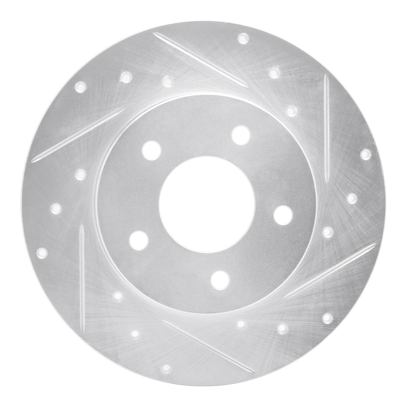R1 92-05 Buick LeSabre Rear Right Drilled & Slotted Silver Brake Rotor