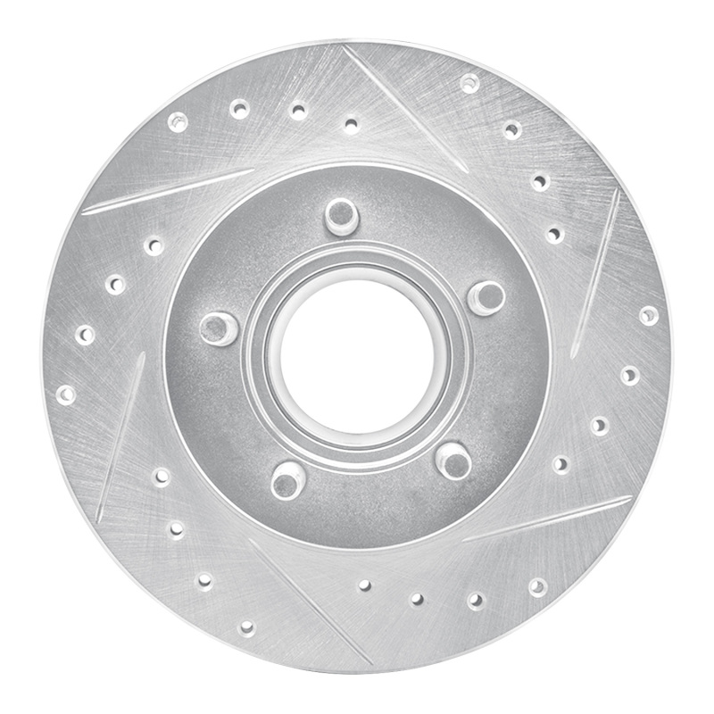 R1 90-94 Ford Bronco II Front Right Drilled & Slotted Silver Brake Rotor
