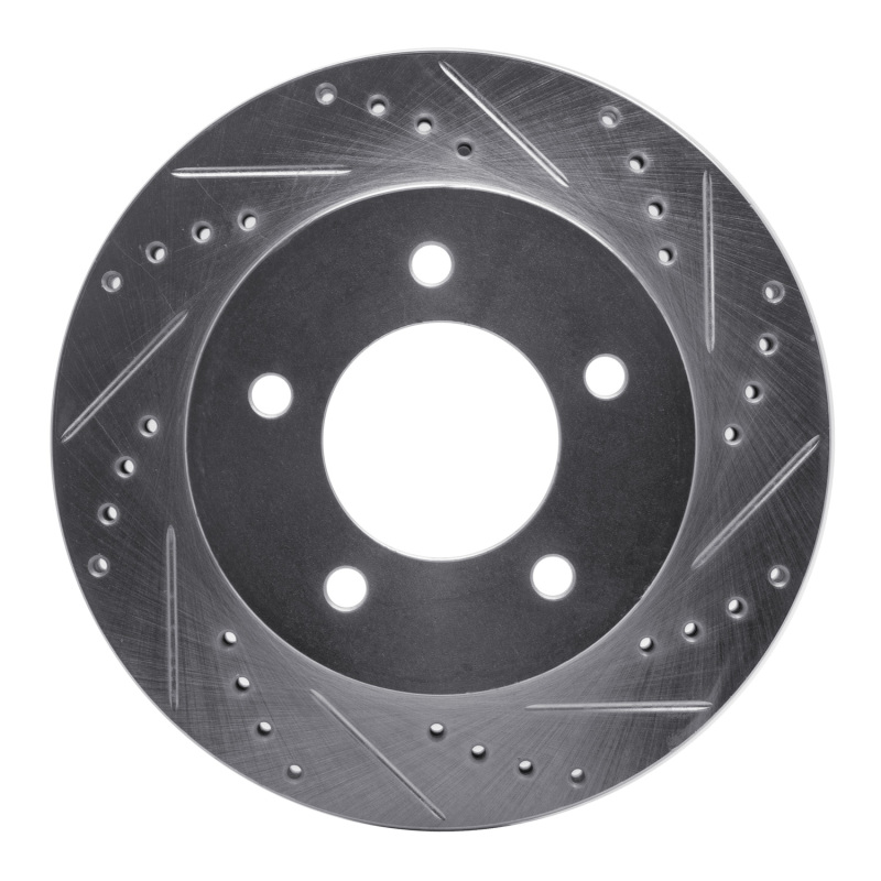 R1 97-04 Ford F-150 4WD Front Right Drilled & Slotted Silver Brake Rotor