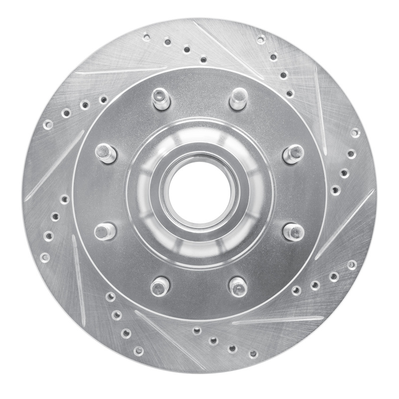 R1 99-02 Ford F-250 2WD (Super Duty) Front Right Drilled & Slotted Silver Brake Rotor