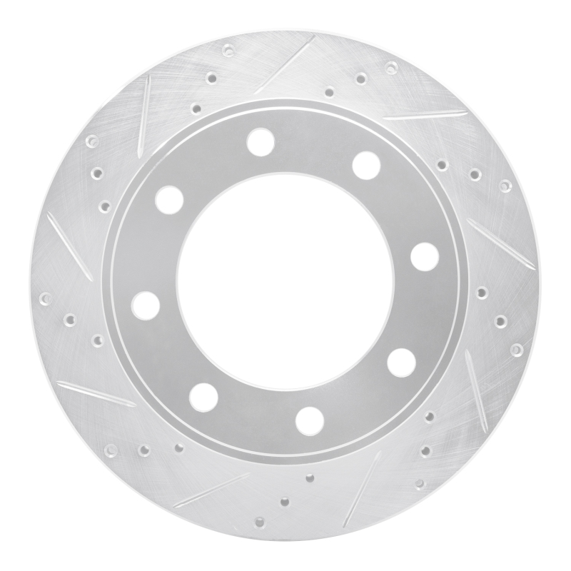 R1 99-05 Ford F-250 4WD (Super Duty) Front Left Drilled & Slotted Silver Brake Rotor