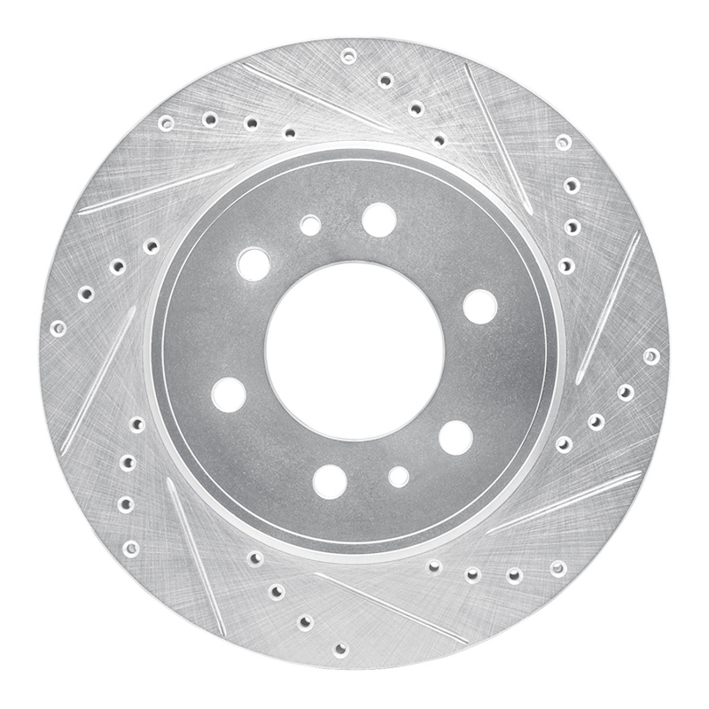 R1 09-09 Ford F-150 RWD Front Right Drilled & Slotted Silver Brake Rotor