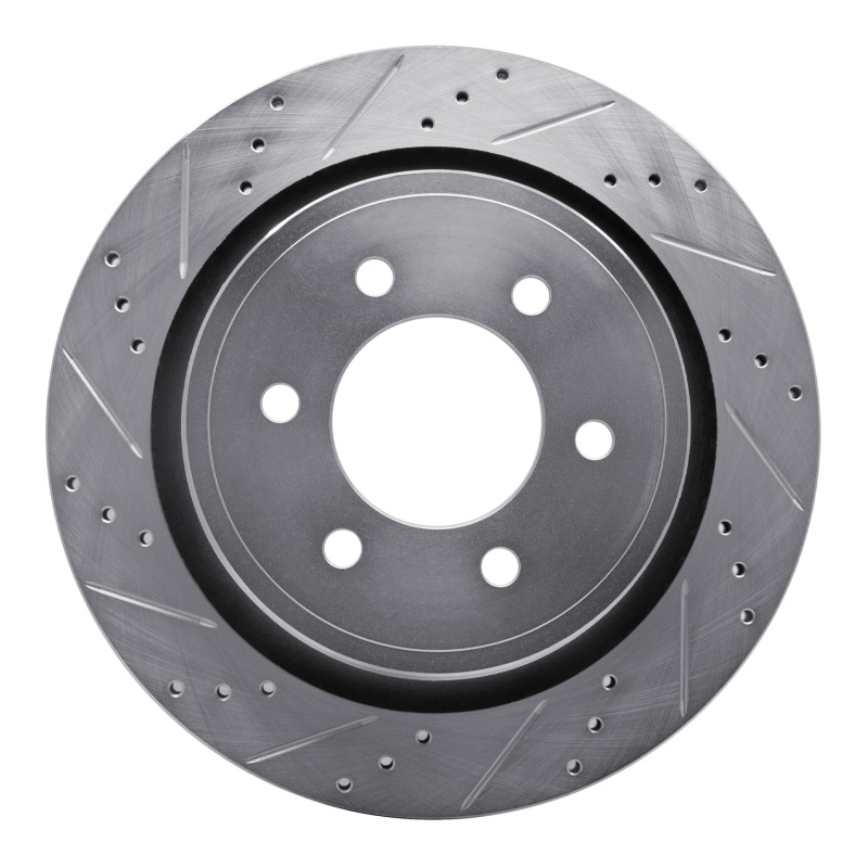 R1 12-20 Ford F-150 4WD Rear Left Drilled & Slotted Silver Brake Rotor