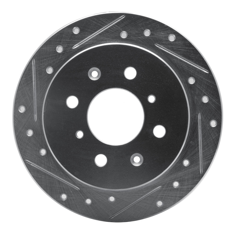 R1 88-01 Acura Integra Rear Left Drilled & Slotted Silver Brake Rotor