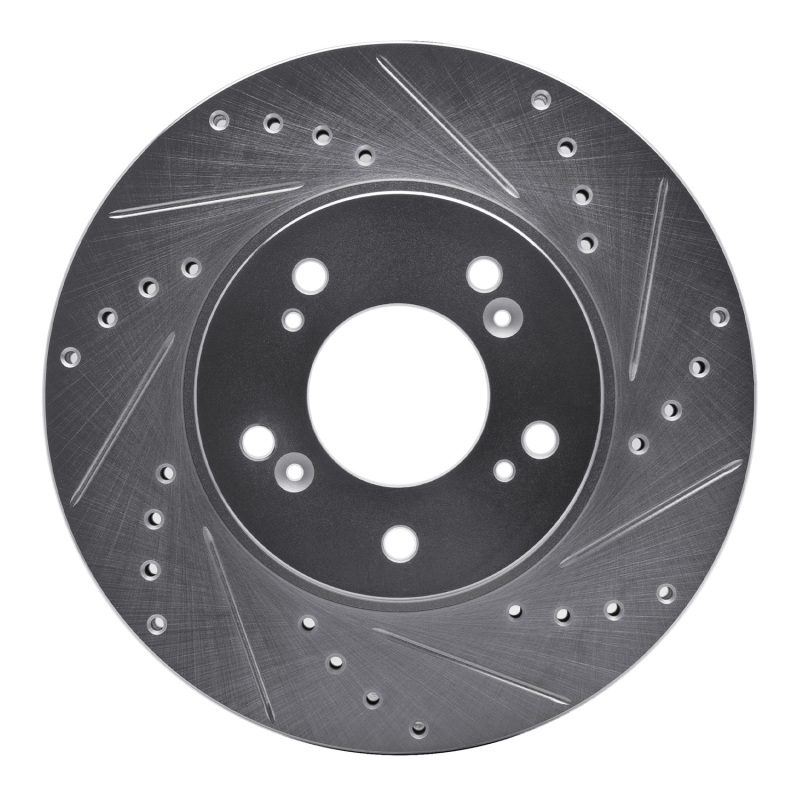 R1 91-01 Acura Integra Front Right Drilled & Slotted Silver Brake Rotor