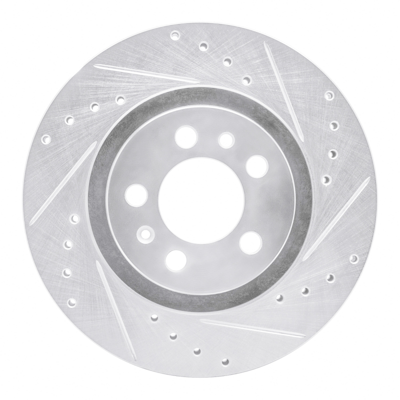 R1 98-15 Volkswagen Golf City (Canada) Front Right Drilled & Slotted Silver Brake Rotor