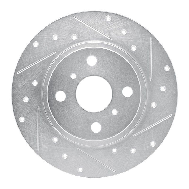 R1 87-89 Toyota MR2 Rear Right Drilled & Slotted Silver Brake Rotor