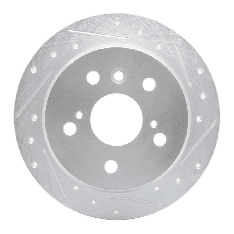 R1 02-08 Lexus ES330 Rear Right Drilled & Slotted Silver Brake Rotor