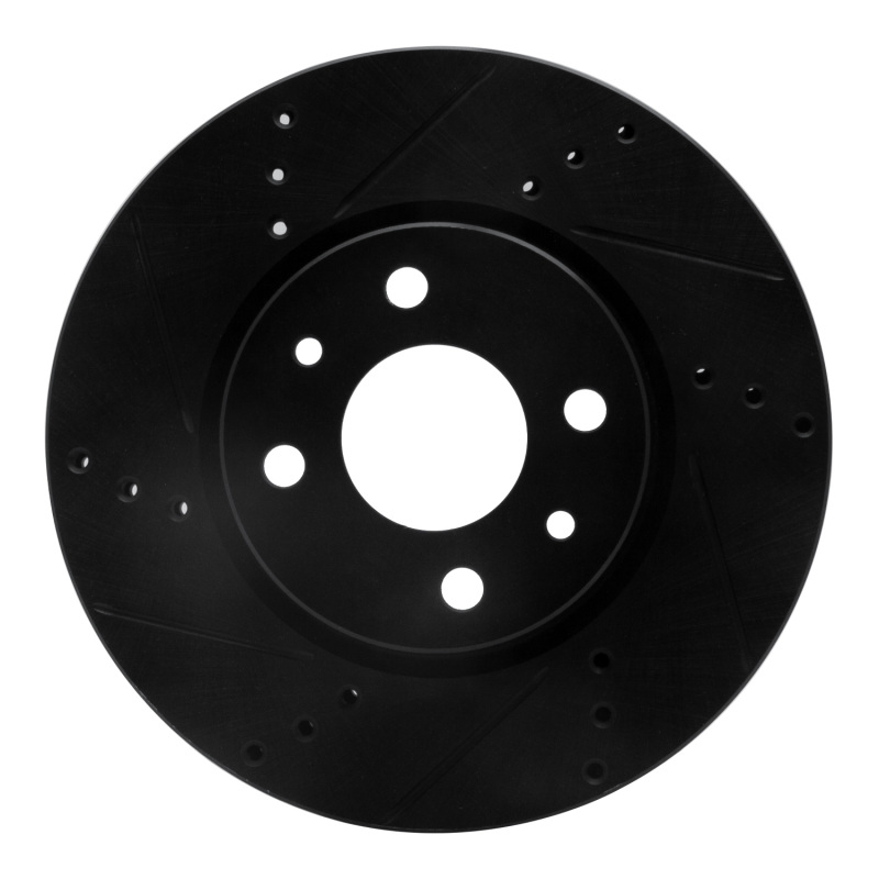 R1 09-19 Dodge Vision (Mexico) Front Left Drilled & Slotted Black Brake Rotor