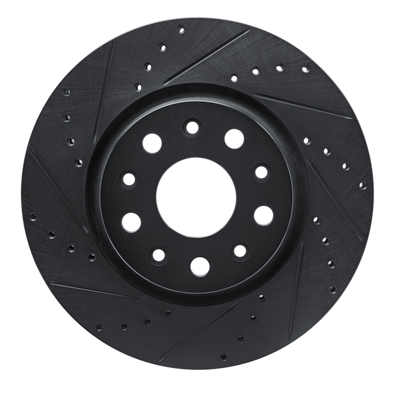R1 18-25 Jeep Gladiator Front Left Drilled & Slotted Black Brake Rotor
