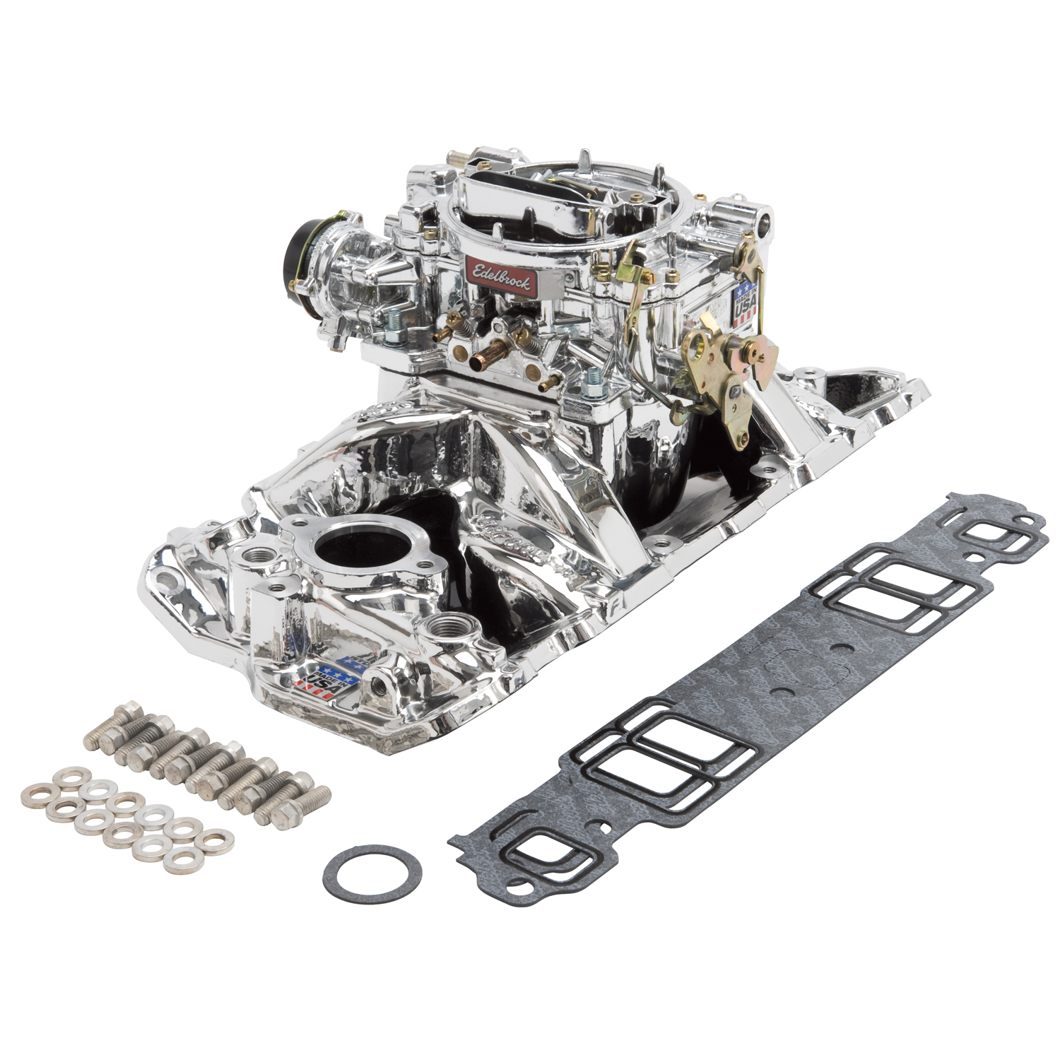 Single-Quad Manifold and carb Kit for 1957-86 Small-Block Chevy (20224)