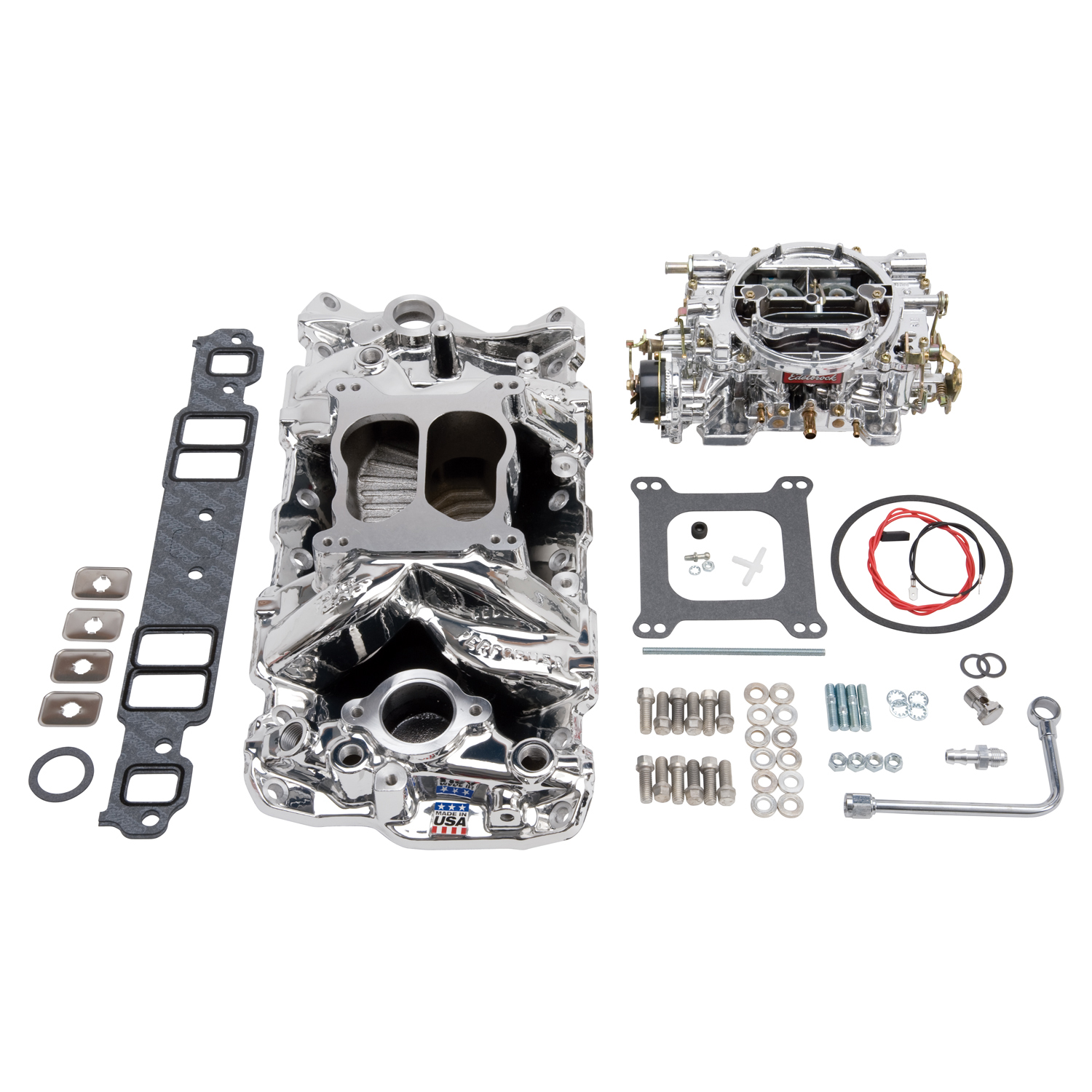 Single-Quad Manifold and carb Kit for 1957-86 Small-Block Chevy (20224)