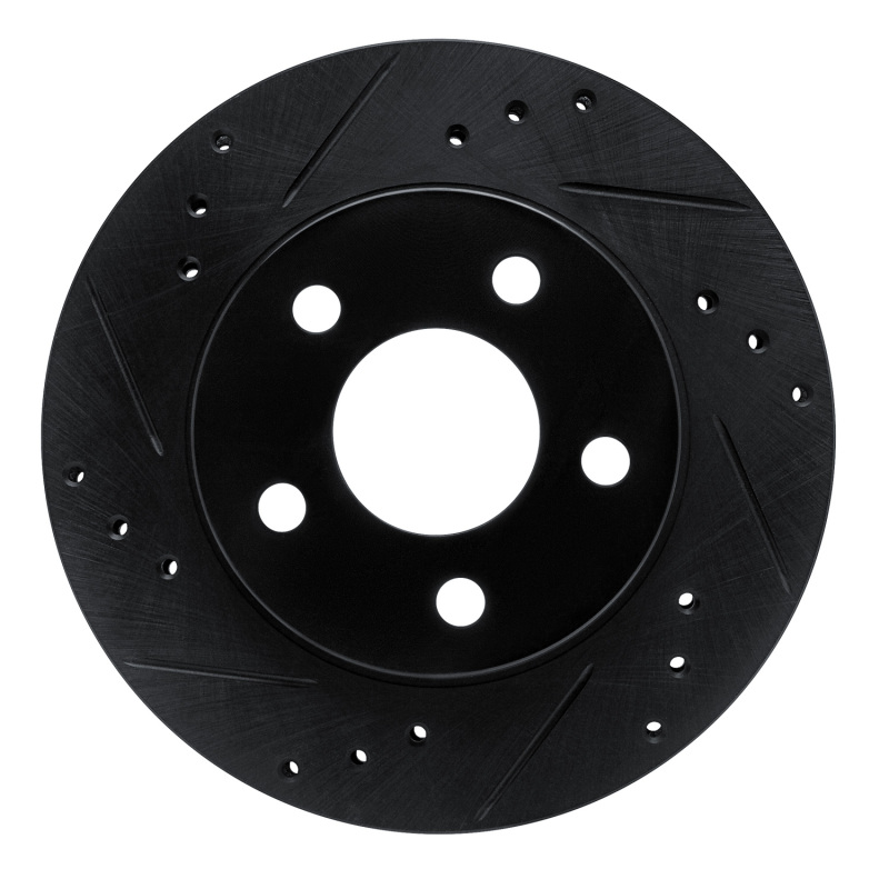 R1 86-92 Ford Taurus SHO Rear Left Front Left Drilled & Slotted Black Brake Rotor