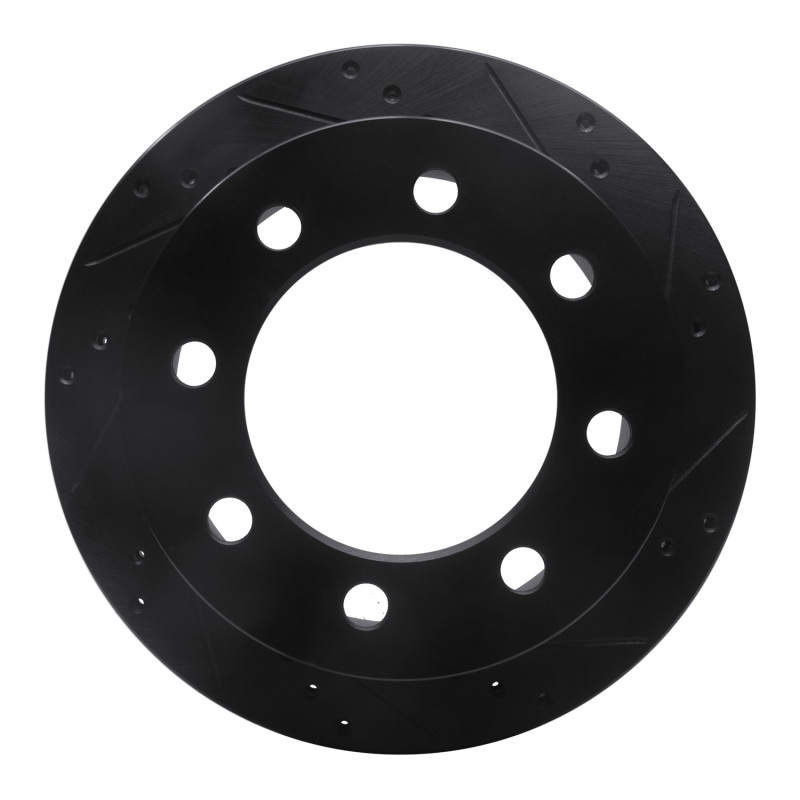 R1 00-02 Dodge Ram 4000 (Mexico) Rear Right Drilled & Slotted Black Brake Rotor
