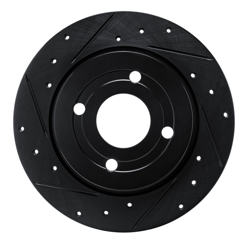 R1 18-22 Ford Ecosport Rear Left Drilled & Slotted Black Brake Rotor