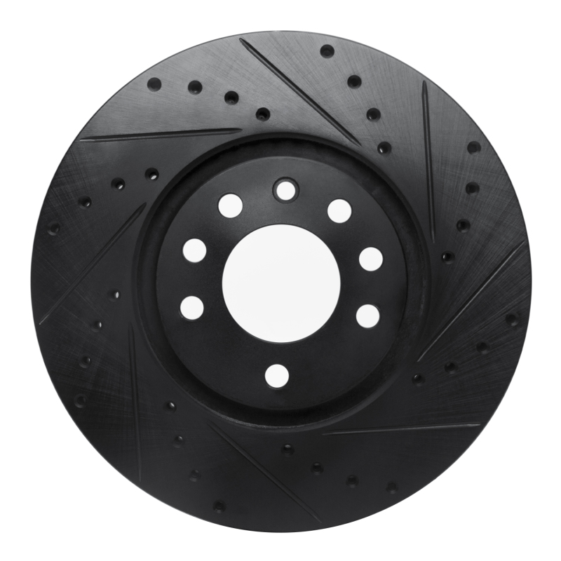 R1 99-10 Chevrolet ASTRA (Mexico) Front Right Drilled & Slotted Black Brake Rotor