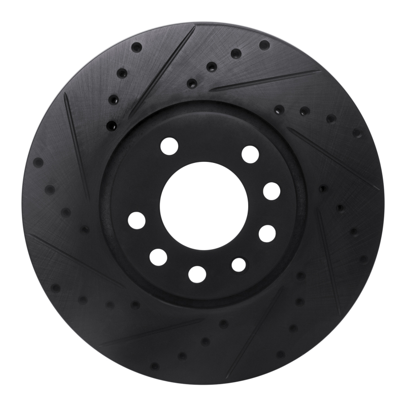 R1 03-11 Cadillac BLS (Mexico) Front Left Drilled & Slotted Black Brake Rotor