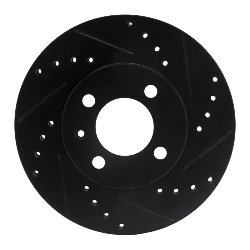 R1 86-08 Volkswagen DERBY (Mexico) Front Right Drilled & Slotted Black Brake Rotor