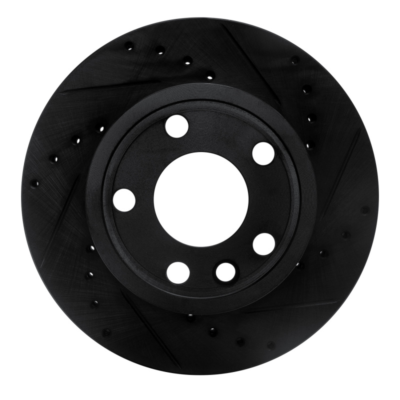 R1 92-95 Volkswagen EuroVan Front Right Drilled & Slotted Black Brake Rotor