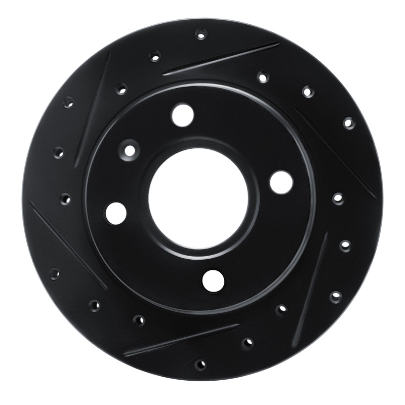 R1 96-15 Ford Fiesta (Mexico) Front Left Drilled & Slotted Black Brake Rotor