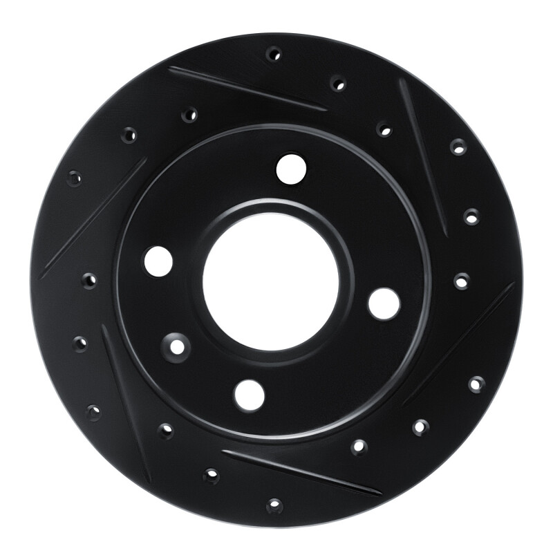 R1 96-15 Ford Fiesta (Mexico) Front Right Drilled & Slotted Black Brake Rotor