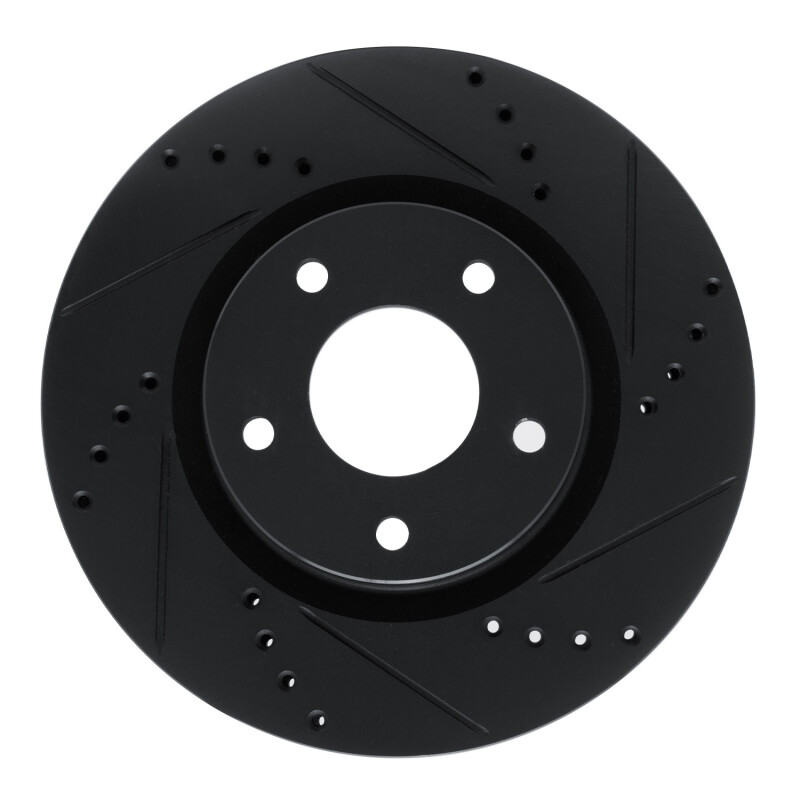 R1 10-14 Renault SAFRANE (Mexico) Front Right Drilled & Slotted Black Brake Rotor