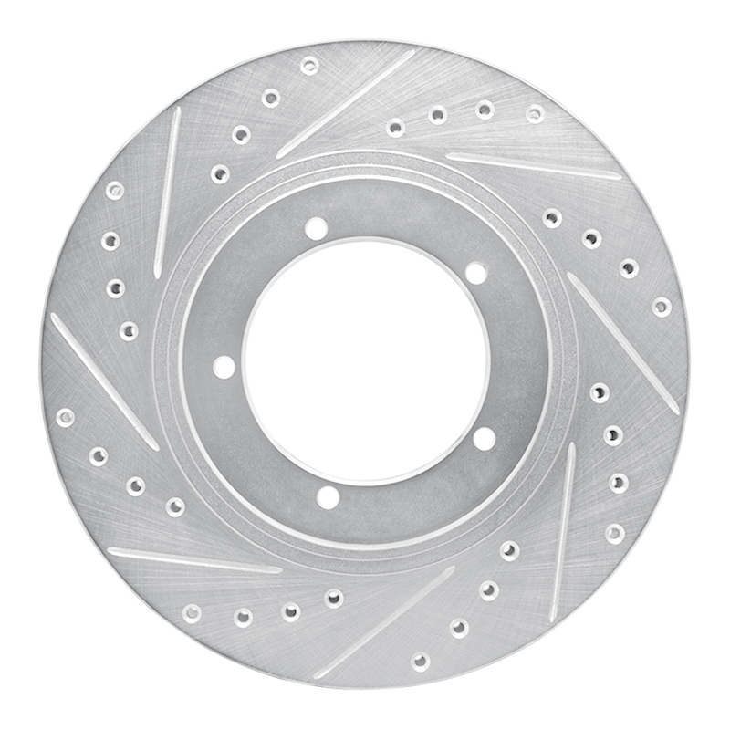 R1 86-86 Porsche 944 Turbo Front Left Drilled & Slotted Silver Brake Rotor